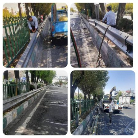 ساماندهی گاردریل های بلوار ۴۵ متری زرند ساماندهی گاردریل های بلوار ۴۵ متری زرند