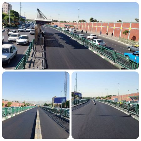 عملیات بهسازی مسیر ویژه اتوبوس های تندرو در بزرگراه آیت الله سعیدی