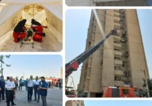 برگزاری تمرین عملیاتی زلزله با رویکرد ایمنی و تاب‌آوری در قبله تهران