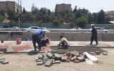 کف‌پوش گذاری فضاهای پیرامونی زیرگذر جنوب به جنوب بزرگراه شهید چمران